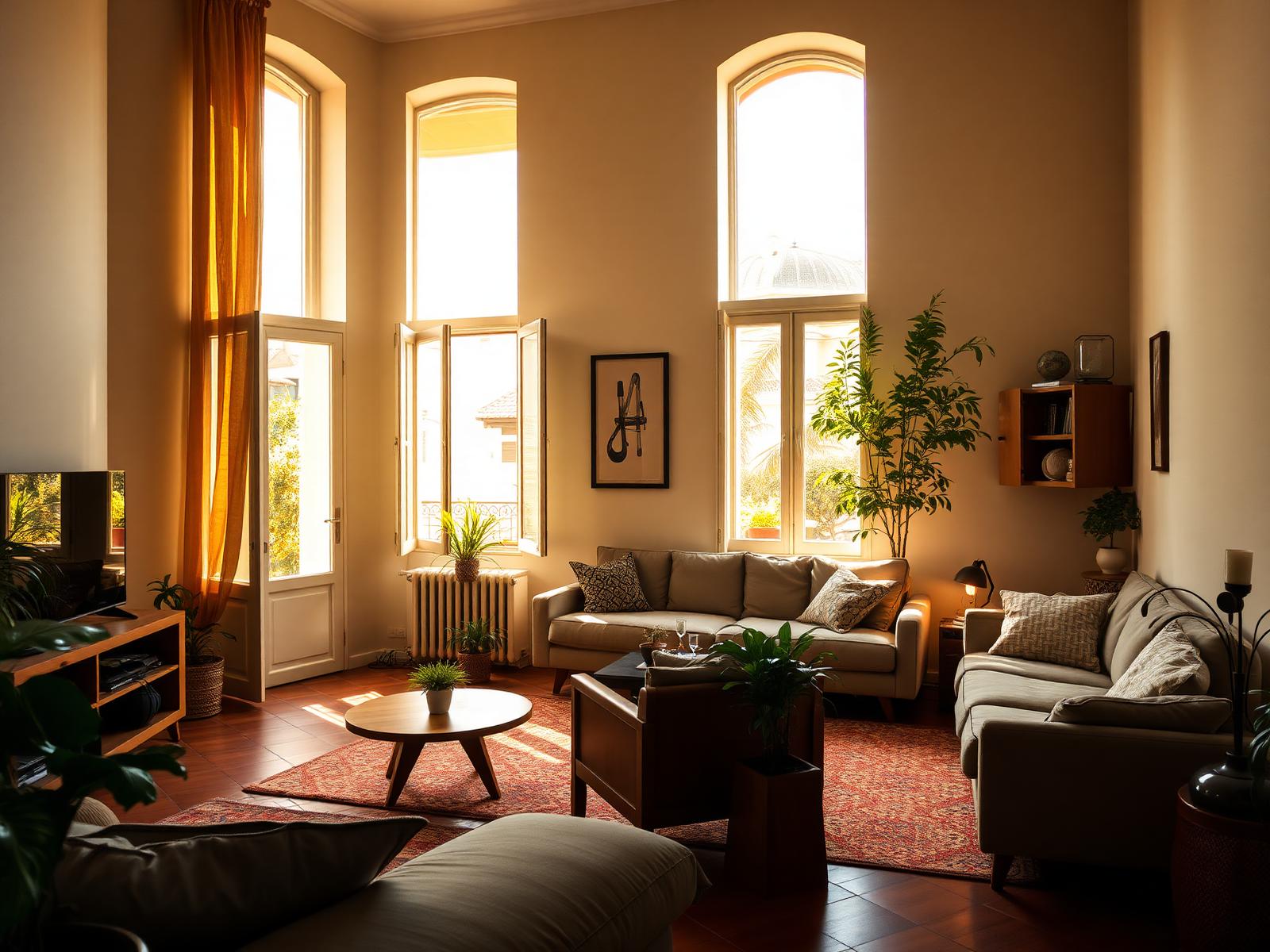 Salotto luminoso in una casa italiana